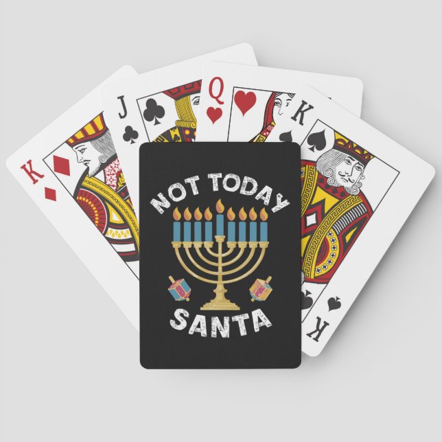 Hanukkah Not Today Santa Jewish Chanukah  Playing Cards (Back)