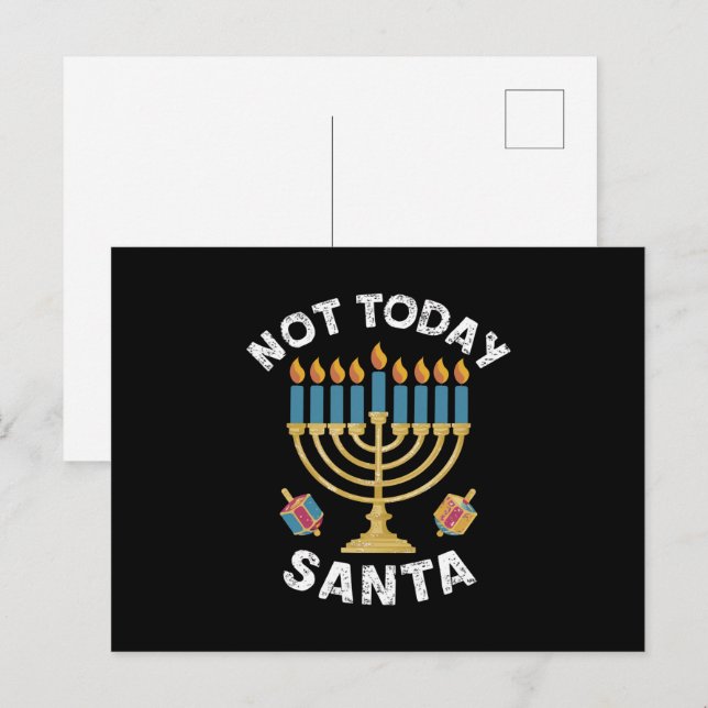 Hanukkah Not Today Santa Jewish Chanukah  Postcard (Front/Back)