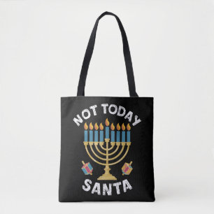 Hanukkah Not Today Santa Jewish Chanukah Tote Bag