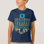 Hanukkah "O Dreidel Dreidel Dreidel" Kid's T-Shirt<br><div class="desc">Hanukkah "O Dreidel Dreidel Dreidel Now Dreidel I Shall Play" Choose from many different shirt colours, styles, and sizes for this design! Thanks for stopping and shopping by! Much appreciated! Happy Chanukah/Hanukkah! Style: Kids' Hanes TAGLESS® T-Shirt Wait 'till you get this tagless tee on your kiddo. It'll take his everyday...</div>