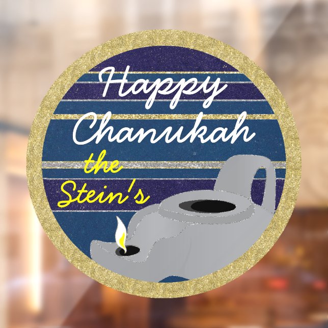 Hanukkah Oil Lamp Window Cling (Sheet 2)