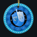 Hanukkah Ornament<br><div class="desc">These are also great for gifts or to use as the finishing touch of class on your gift wrapping. Thanks so much for being here. Please bookmark me and come to Zazzle via my link: https://www.zazzle.com/store/sharonrhea ... . or https://www.zazzle.com/store/ornaments_only ... Thank you, and I hope your holy days are the...</div>