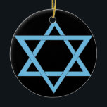 Hanukkah Ornament<br><div class="desc">Decorate a Christmas tree with these Star of David ornaments to celebrate a religiously diverse holiday season. Or wear them as earrings to a holiday party. Click the "Customise It" button to change the background colour (shown in black.)</div>