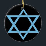 Hanukkah Ornament<br><div class="desc">Decorate a Christmas tree with these Star of David ornaments to celebrate a religiously diverse holiday season. Or wear them as earrings to a holiday party. Click the "Customise It" button to change the background colour (shown in black.)</div>