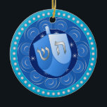 Hanukkah Ornament<br><div class="desc">These are also great for gifts or to use as the finishing touch of class on your gift wrapping. Thanks so much for being here. Please bookmark me and come to Zazzle via my link: https://www.zazzle.com/store/sharonrhea ... . or https://www.zazzle.com/store/ornaments_only ... Thank you, and I hope your holy days are the...</div>