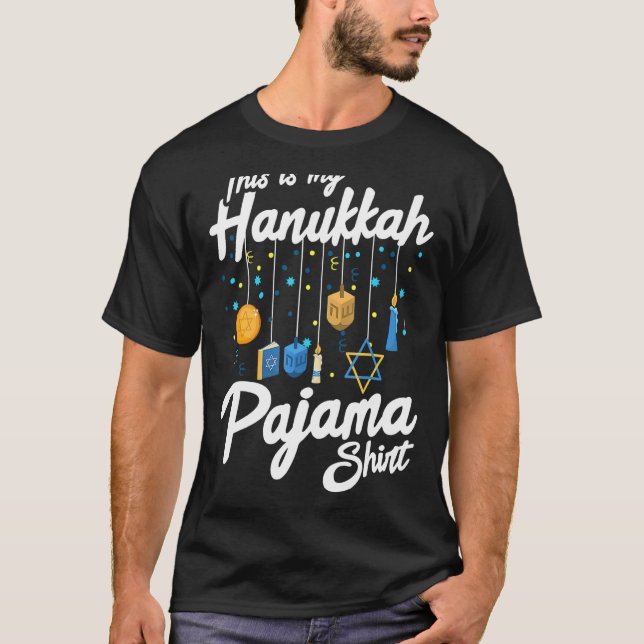 Hanukkah Pajama Dreidel Toy Boys Girls Jewish Chri T-Shirt (Front)
