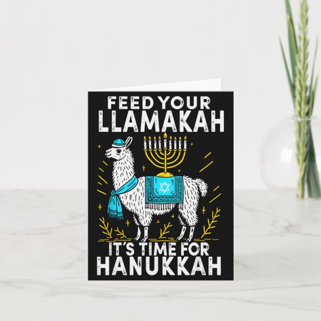 Hanukkah Pajamas Llamakah Funny Llama Chanukah Pjs Card (Front)