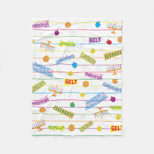 Hanukkah Party Fleece Blanket/Small