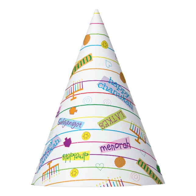 Hanukkah Party Hat "Chanukah Party" (Front)