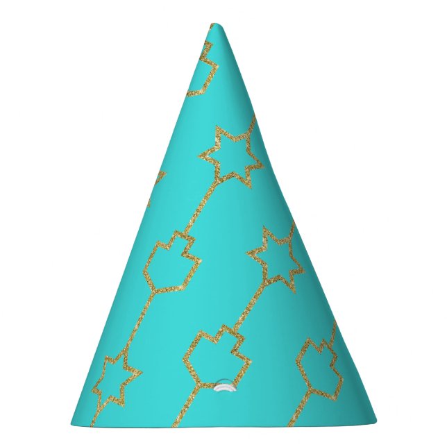 Hanukkah Party Hat "Gold Hanging Charms" (Right)
