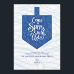 Hanukkah Party Invitation / Come Spin With Us<br><div class="desc">Dreidels and swirls decorate this fun and festive Hanukkah party invitation.</div>