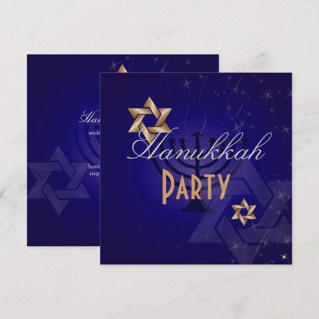 Hanukkah Party invitations (Front/Back)