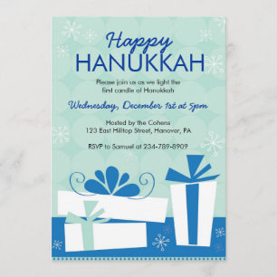 Hanukkah Party Invitations with Gifts