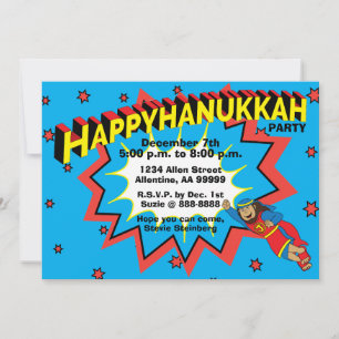 Hanukkah Party Judah Maccabee Invitation
