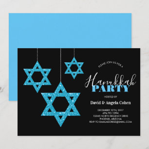 Hanukkah Party Star of David Invitation