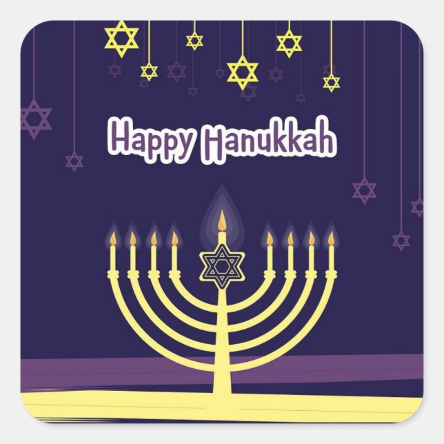 Hanukkah Party Supplies Gift Wrapping Stickers (Front)
