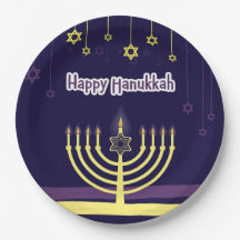 Hanukkah Party Supplies Paper Plates