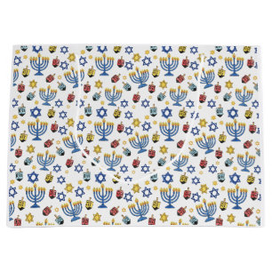 Hanukkah Pattern Festival of Lights Large Gift Bag