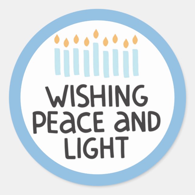 Hanukkah Peace and Light Sticker (Front)