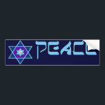 Hanukkah Peace Art Bumper Sticker<br><div class="desc">Blues of all shades, lilac and lavender in a flower shape with a knotted six-sided star in the centre is a great way to celebrate Hanukkah and express your individuality at the same time.</div>