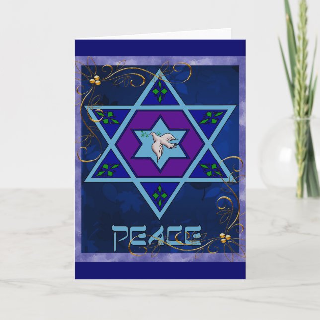 Hanukkah Peace Art Holiday Card (Front)