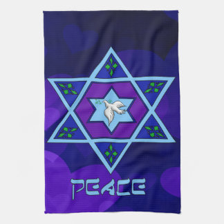 Hanukkah Peace Art Tea Towel