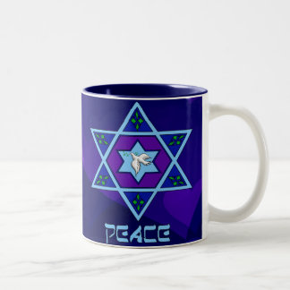 Hanukkah Peace Art Two-Tone Coffee Mug