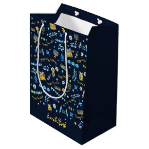 Hanukkah Personalised Menorah Dreidel  Gift Bag
