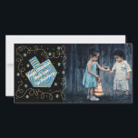 Hanukkah Photo Card "Dreidel Spinner"<br><div class="desc">Happy Holiday, Hanukkah/Chanukah Photo Card, "Dreidel Spinner" Glossy, Photo Card with white envelope. Personalise by replacing photo and wording, "Happy Chanukah! Much Love, The Blumbergs" Customise wording by choosing your favourite font style, colour, and size. Readjust, resize and reword to customise. Background colour can be changed out, too. Thanks for...</div>