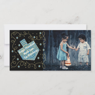 Hanukkah Photo Card "Dreidel Spinner"