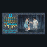 Hanukkah Photo Card "O Dreidel Dreidel Dreidel..."<br><div class="desc">Happy Holiday, Hanukkah/Chanukah Photo Card, "O Dreidel Dreidel Dreidel Now Dreidel We Shall Play" Glossy, Photo Card with white envelope. Personalise by replacing photo and wording, "Happy Hanukkah, The Blumbergs" Customise wording by choosing your favourite font style, colour and size. Background colour can be changed out and Gold Glitter layer...</div>
