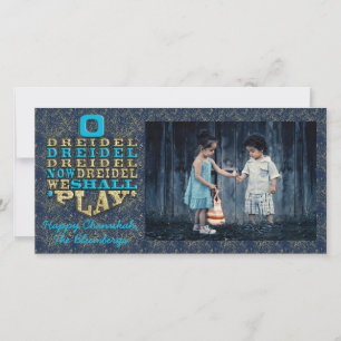 Hanukkah Photo Card "O Dreidel Dreidel Dreidel..."