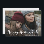 Hanukkah Photo Holiday Card<br><div class="desc">This lovely photo card that reads, "Happy Hanukkah!" in script font on the front and your family name with the year is perfect for sending to friends and family. To see how your cards will look, simply select Personalise this template, upload a favourite photo and type in your name. It's...</div>