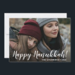 Hanukkah Photo Holiday Card<br><div class="desc">This lovely photo card that reads, "Happy Hanukkah!" in script font on the front and your family name with the year is perfect for sending to friends and family. To see how your cards will look, simply select Personalise this template, upload a favourite photo and type in your name. It's...</div>