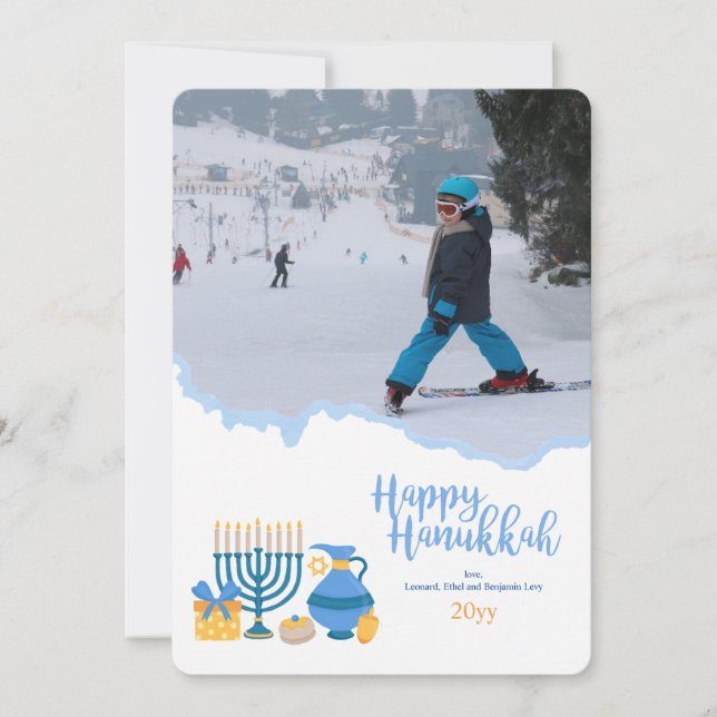 Hanukkah Photo Holiday Card (Front)