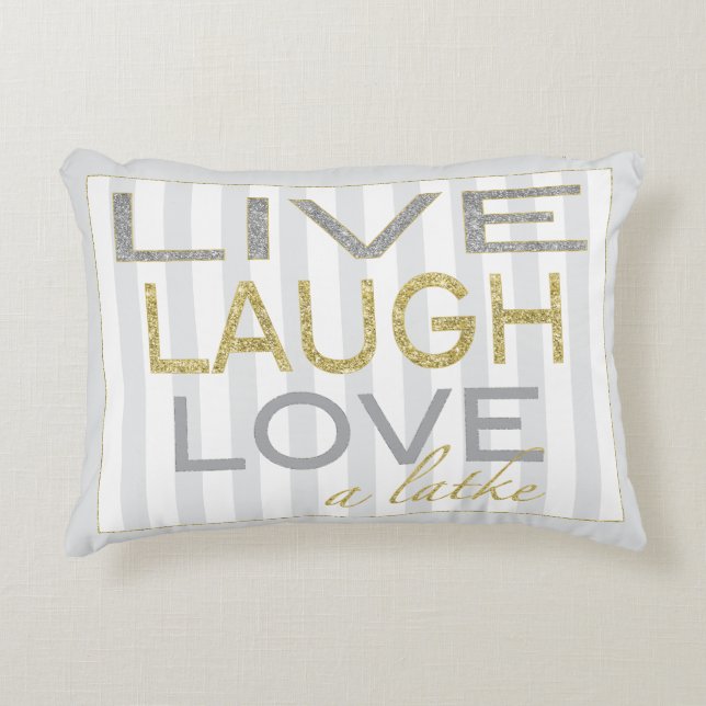Hanukkah Pillow "Live Laugh Love a Latke" (Front)