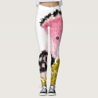 Hanukkah pink dreidel gelt and hoopoe leggings