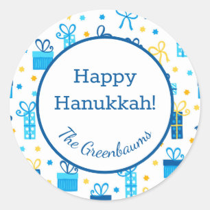 Hanukkah Presents Classic Round Sticker