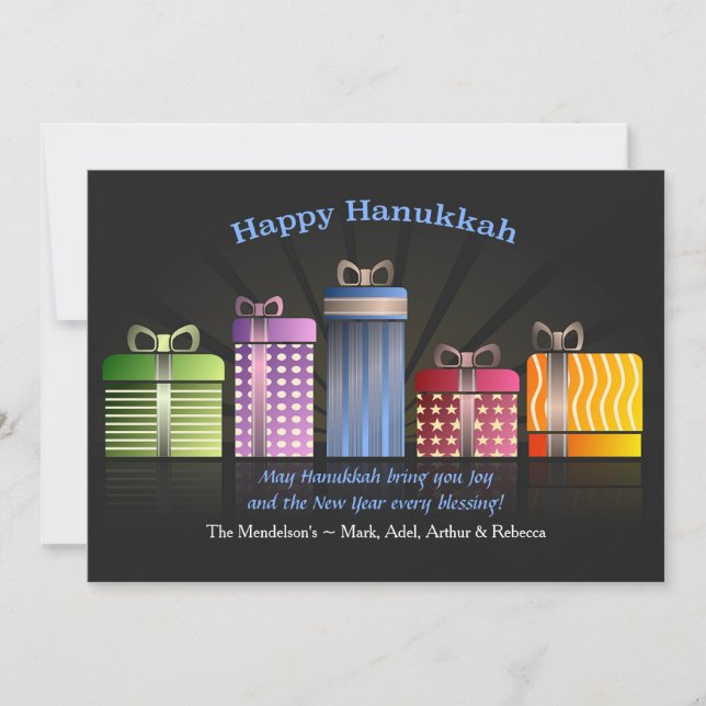 Hanukkah Presents Greeting Card (Front)