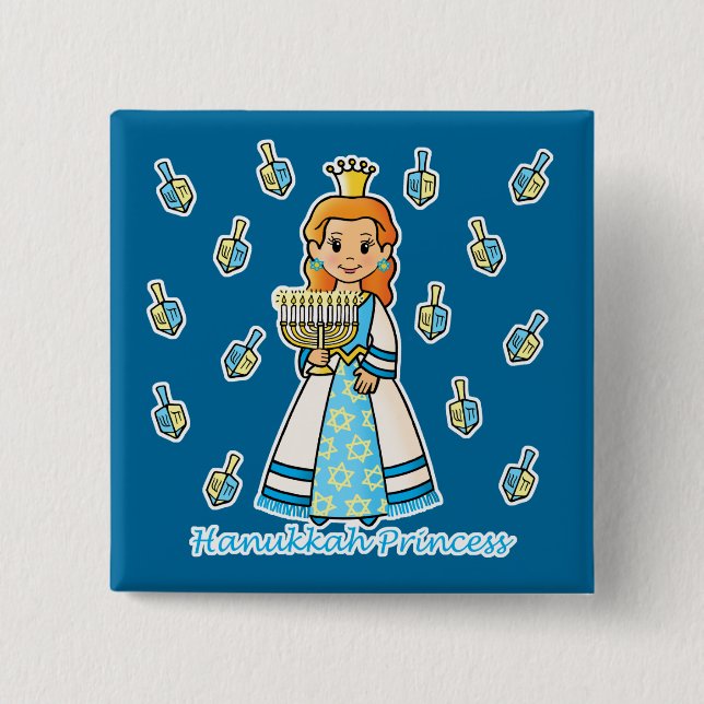 Hanukkah Princess 15 Cm Square Badge (Front)
