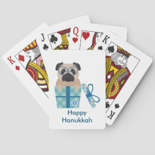 Hanukkah Pug Gift Playing Cards