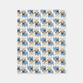 Hanukkah Pugs (8).jpg Fleece Blanket