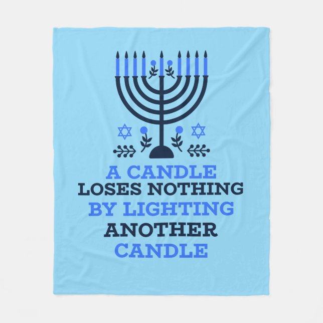 Hanukkah Quote Fleece Blanket (Front)