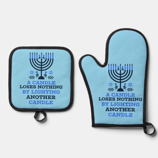 Hanukkah Quote Potholder Set (Front)