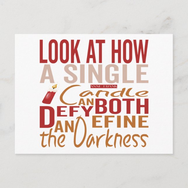 Hanukkah Quotes  Announcement Postcard (Front)