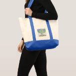 Hanukkah rainbow menorah tote bag<br><div class="desc">Rock your Hanukkah with this multicolor hanukkiah jersey. Hanukkah Fest,  Shari Pedowitz,  2019,  artistshari.com. Shari Pedowitz Artistic Empire LLC. All rights reserved.</div>