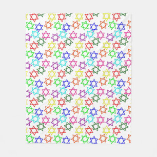 hanukkah rainbow star of david fleece blanket