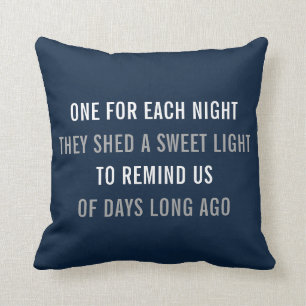 Hanukkah Reversible Throw Decor Pillow - Navy