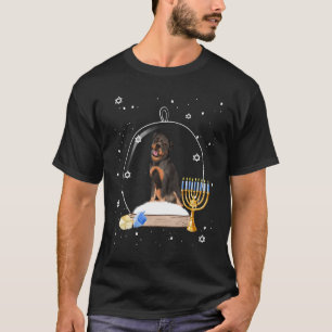 Hanukkah Rottweiler Dog Snow Globe Pajama T-Shirt