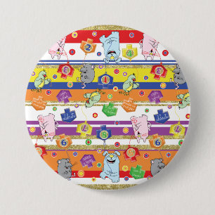 Hanukkah Round Button, Mouse and Friends 7.5 Cm Round Badge